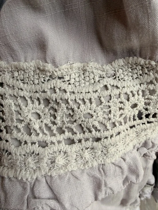 Gigio’s Boho Crochet Trim Maxi Dress - Dusty grey size Large - Picture 3 of 5